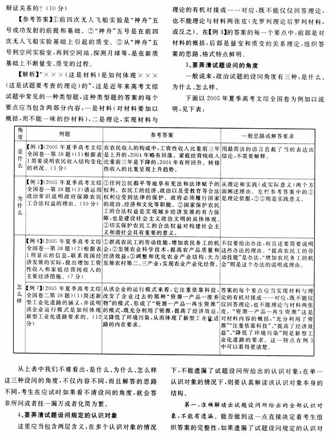 如何解读高考政治非选择题的设问