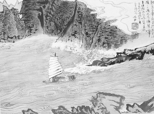 早发白帝城(国画)