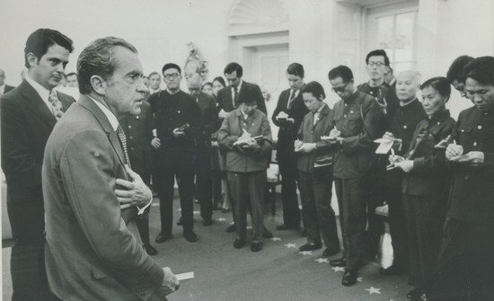 1973年美国总统尼克松会见首中国新闻代表团