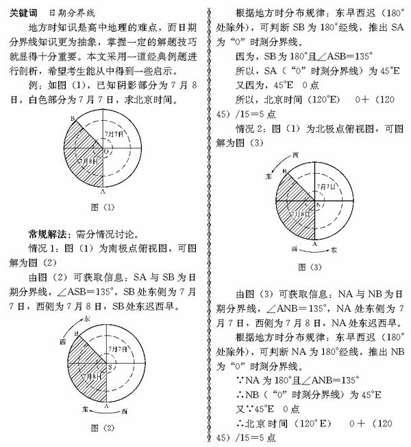 变向思维巧解日期分界线