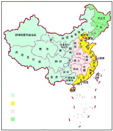 西部十二省区东部十省市中部六省东北三省.图片来源:资料图片图片