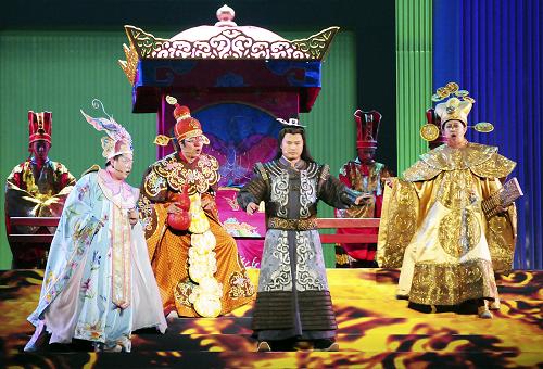 歌剧《图兰朵》剧照(10月6日摄)