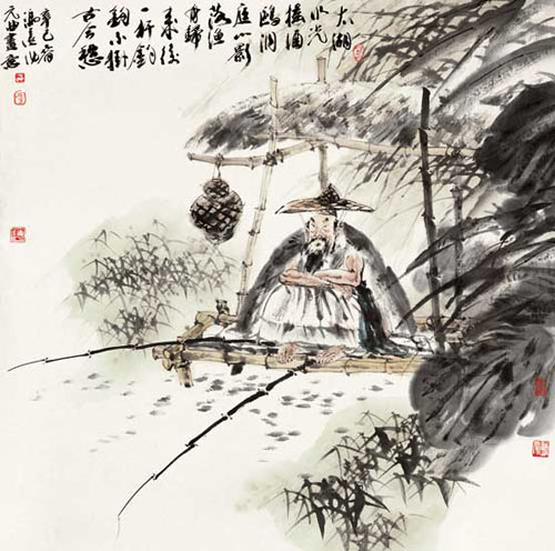 冯 远:太湖钓叟