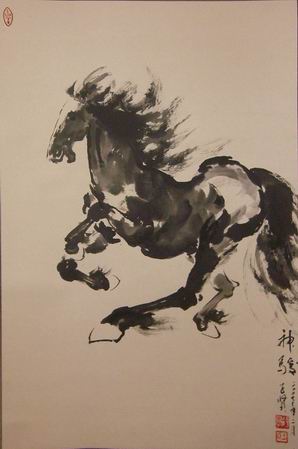 画家王子贤画马精品